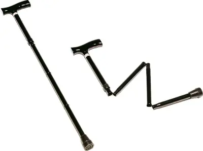 Produktdetails: Faltbarer Aluminium-Gehstock mit Holz-Fritzgriff Produktbild Faltbarer Aluminium-Gehstock mit Holz-Fritzgriff