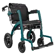 Rollz Motion 2M Performance Jungle Green mit Rollstuhlpaket mit luftbereiften Hinterrädern Zusätzliches Produktbild für Rollz Motion Performance Rollator-Rollstuhl in Einem