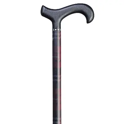 Produktdetails: Gehstock Carbon-Derby Karo rot/schwarz Produktbild Gehstock Carbon-Derby Karo rot/schwarz