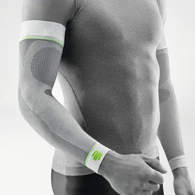 Bauerfeind Sports Compression Sleeves Arm Weiss Produktbild für Bauerfeind Sports Compression Sleeves Arm Weiss