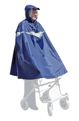 Produktdetails: Rollator-Poncho dunkelblau mit Reflektorstreifen Produktbild Rollator-Poncho dunkelblau mit Reflektorstreifen